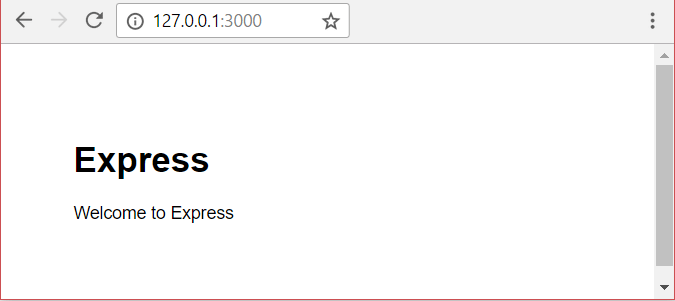 Express - Erzeugter App-Standardbildschirm