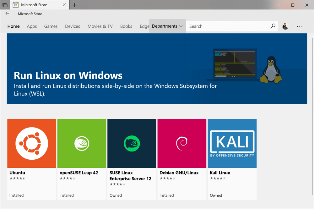 Ein Screenshot der Windows Subsystem for Linux-Dokumentation