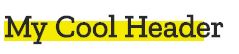 Text mit der Aufschrift 'My Cool Header' mit einem soliden gelben Hintergrundbildblock unten links in zwei Dritteln des Headers